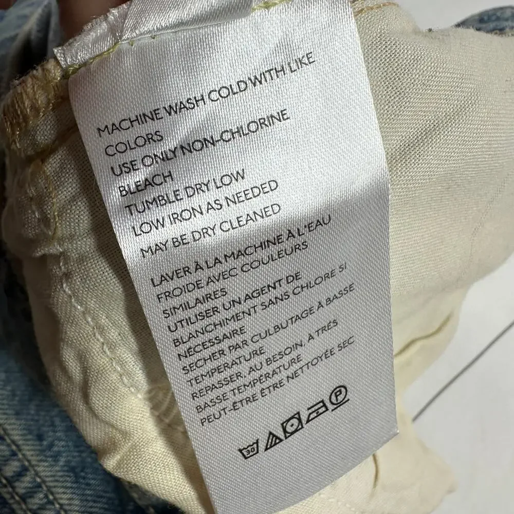 We The Free Jeans Womens 29 Blue Fast Times High Rise Mom Distressed Button Fly